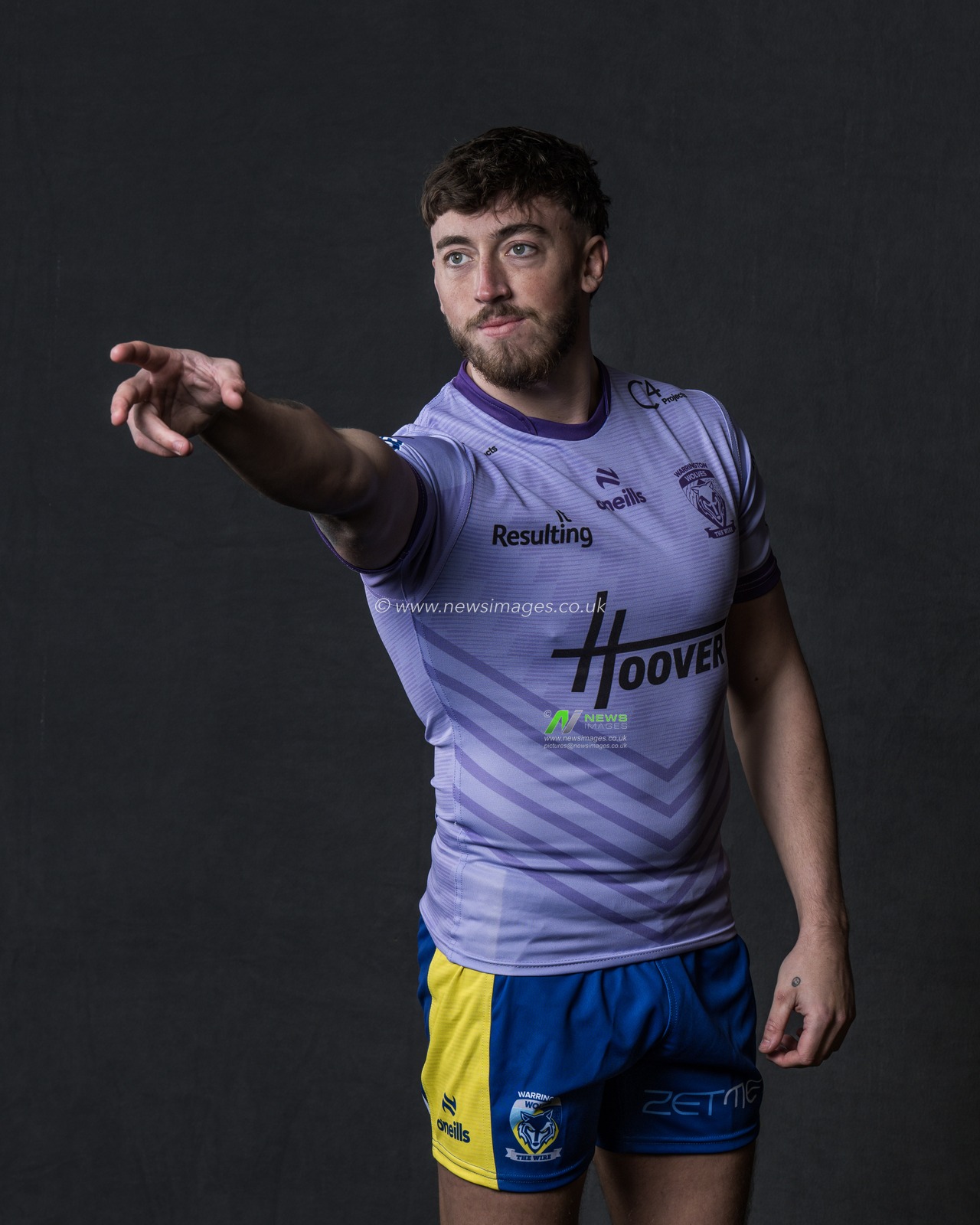 Matty Ashton in the away shirt during the Warrington Wolves Team media day at Warrington wolves training centre, Warrington, United Kingdom, 16th January 2025

(Photo by Craig Thomas/News Images)