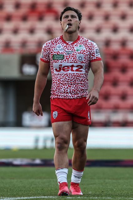 Lachlan Lam of Leigh Leopards during pre-game warm up during the Betfred Super League Round 12 match Leigh Leopards vs Hull FC at Leigh Sports Village, Leigh, United Kingdom, 22nd May 2025

(Photo by Alfie Cosgrove/News Images)