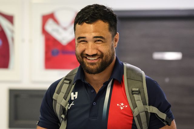 Neil Tchamambe of Hull KR arrives during the Betfred Super League Round 20 Salford Red Devils vs Hull KR at Salford Community Stadium, Eccles, United Kingdom, 31st July 2025

(Photo by Mark Cosgrove/News Images)