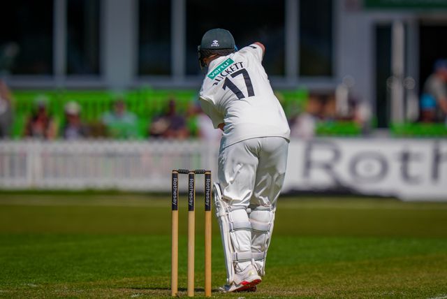 Ben Duckett of Nottinghamshire during Leicestershire County Cricket Club vs Nottinghamshire County Cricket Club in Country Cricket Division One Day 1 at Grace Road, Leicester, United Kingdom on 01 May 2026

(Photo by Maynard Manyowa/News Images)