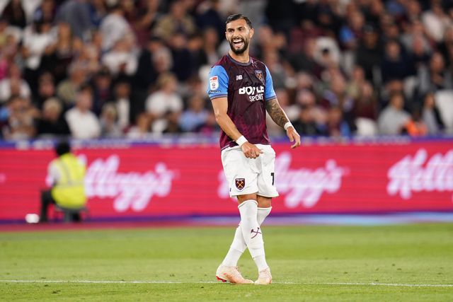 Valentin Castellanos of West Ham United during the Sky Bet Championship match West Ham United vs Wolverhampton Wanderers at London Stadium, London, United Kingdom on 01 September 2026

(Photo by Harvey Murphy/News Images)