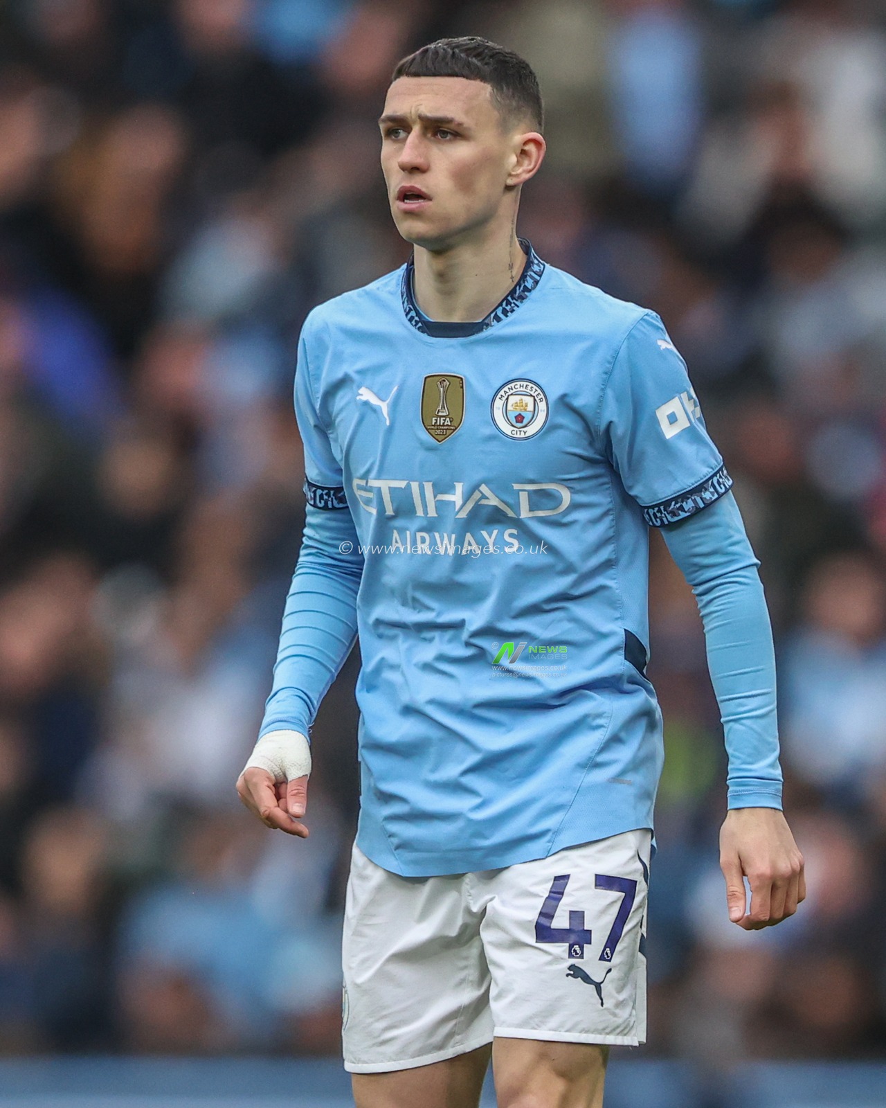 Phil Foden of Manchester City during the Premier League match Manchester City vs Brighton and Hove Albion at Etihad Stadium, Manchester, United Kingdom, 15th March 2025

(Photo by Alfie Cosgrove/News Images)