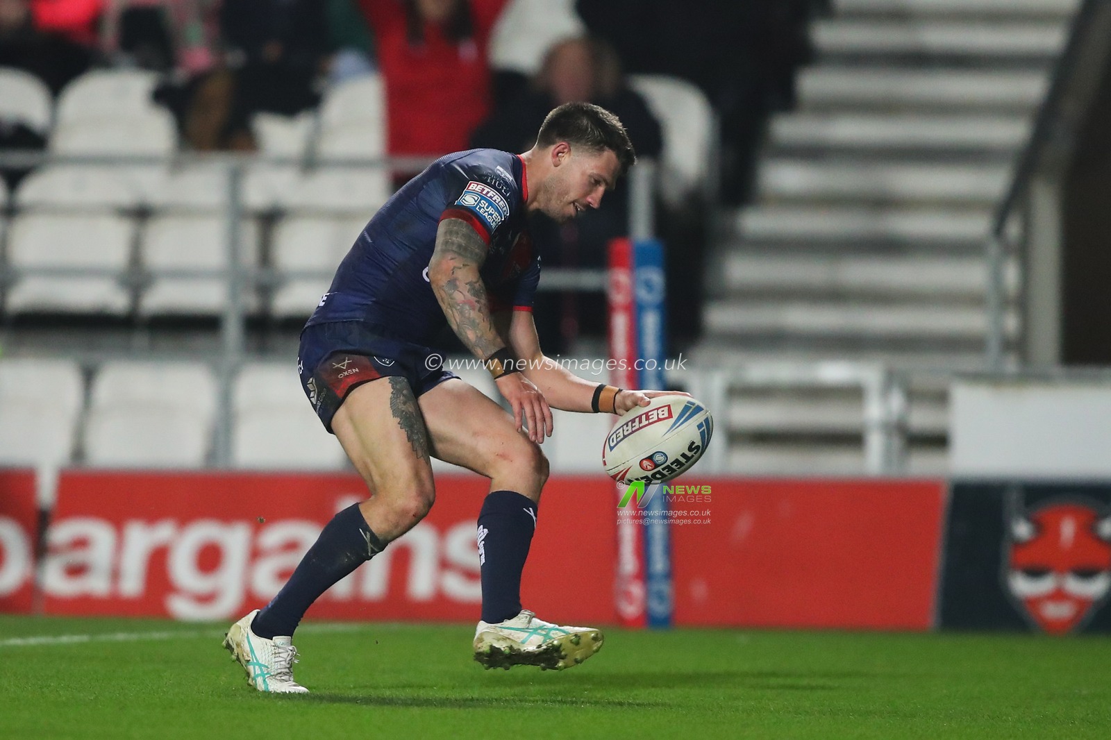 Oliver Gildart of Hull KR goes over for a try and makes the score 6-14 during the Betfred Super League Round 4 match St Helens vs Hull KR at Totally Wicked Stadium, St Helens, United Kingdom, 7th March 2025

(Photo by Gareth Evans/News Images)