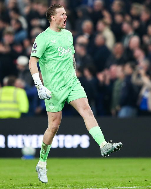 Everton goalkeeper Jordan Pickford celebrates Beto of Everton goal to make it 2-0 during the Premier League match Everton vs Chelsea at Hill Dickinson Stadium, Liverpool, United Kingdom on 21 March 2026

(Photo by Jorge Horsted/News Images)