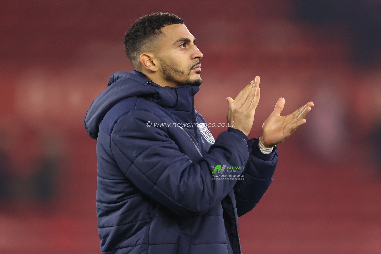 Karlan Grant of West Bromwich Albion applauds the fans after the game during the Sky Bet Championship match Middlesbrough vs West Bromwich Albion at Riverside Stadium, Middlesbrough, United Kingdom, 21st January 2025

(Photo by Alfie Cosgrove/News Images)