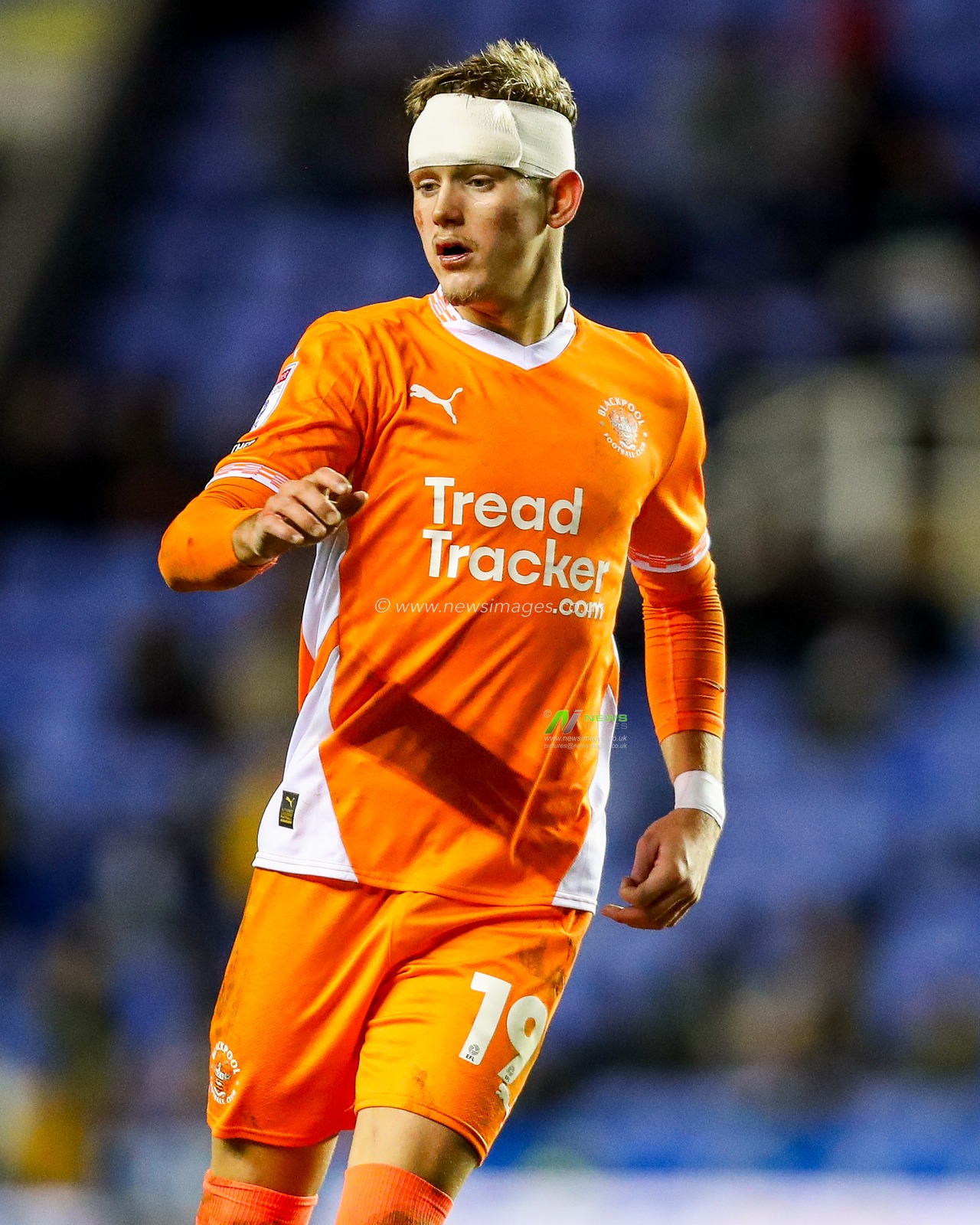 Dom Ballard of Blackpool in action during the Sky Bet League 1 match Reading vs Blackpool at Select Car Leasing Stadium, Reading, United Kingdom, 14th December 2024

(Photo by Izzy Poles/News Images)
