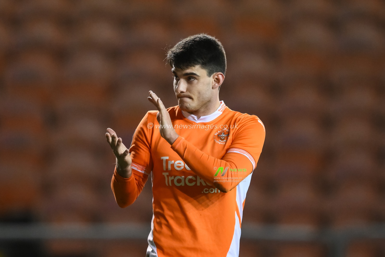 Rob Apter of Blackpool applauds the fans at the end of the  Sky Bet League 1 match Blackpool vs Stevenage at Bloomfield Road, Blackpool, United Kingdom, 21st December 2024

(Photo by Craig Thomas/News Images)