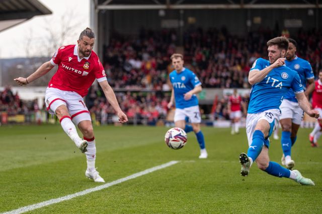 Wrexham's Jay Rodriguez during the Sky Bet League 1 match Wrexham vs Stockport County at SToK Cae Ras, Wrexham, United Kingdom, 22nd March 2025

(Photo by Nik Mesney/News Images)