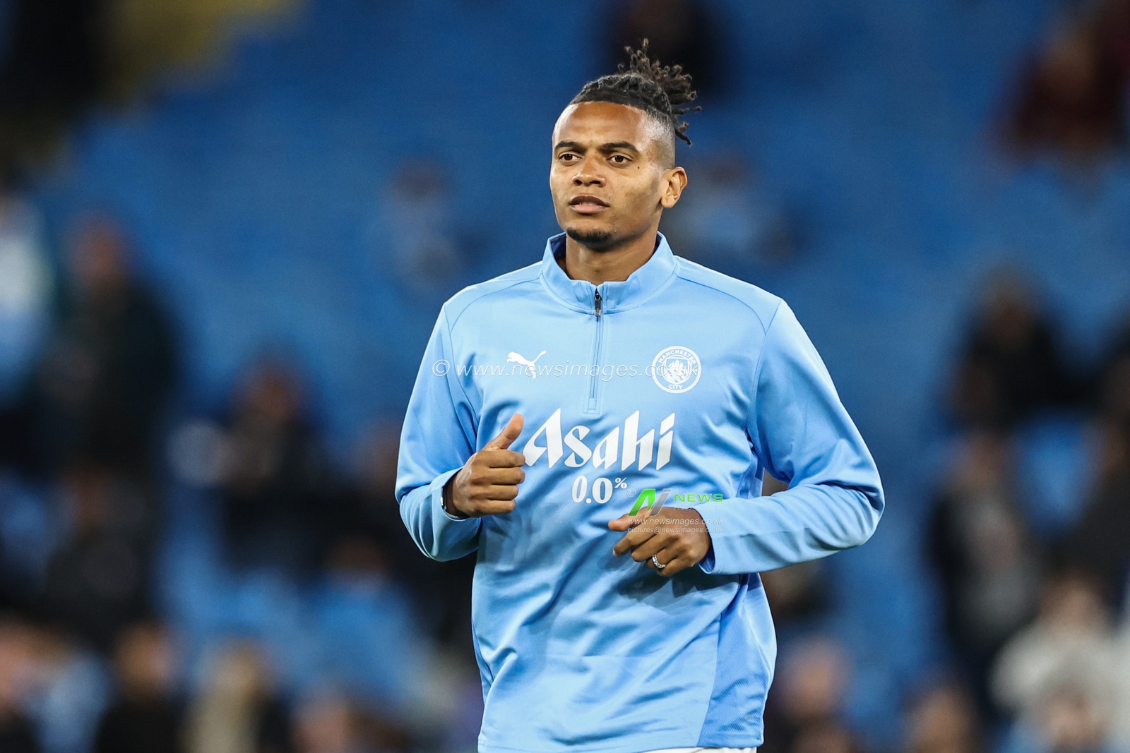 Manuel Akanji of Manchester City during the pre-game warm up ahead of the UEFA Champions League, League Stage Manchester City v Sparta Prague at Etihad Stadium, Manchester, United Kingdom, 23rd October 2024

(Photo by Mark Cosgrove/News Images)