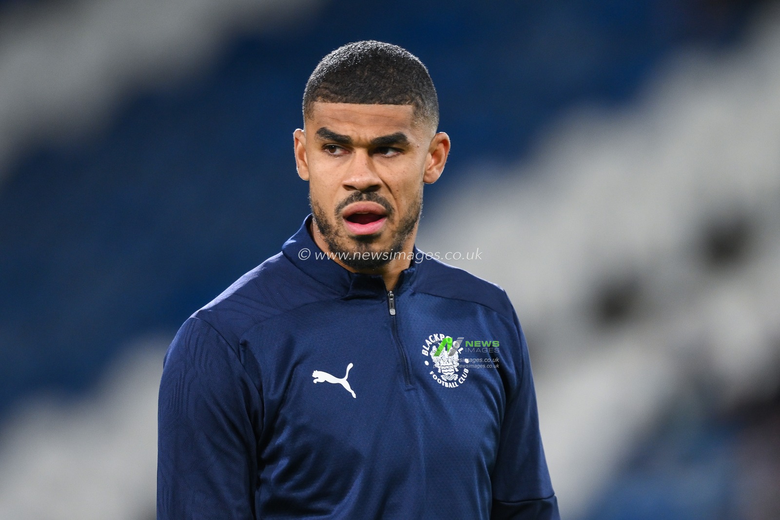 Ashley Fletcher of Blackpool during the pre-game warmup ahead of the Sky Bet League 1 match Huddersfield Town vs Blackpool at John Smith's Stadium, Huddersfield, United Kingdom, 24th September 2024

(Photo by Craig Thomas/News Images)