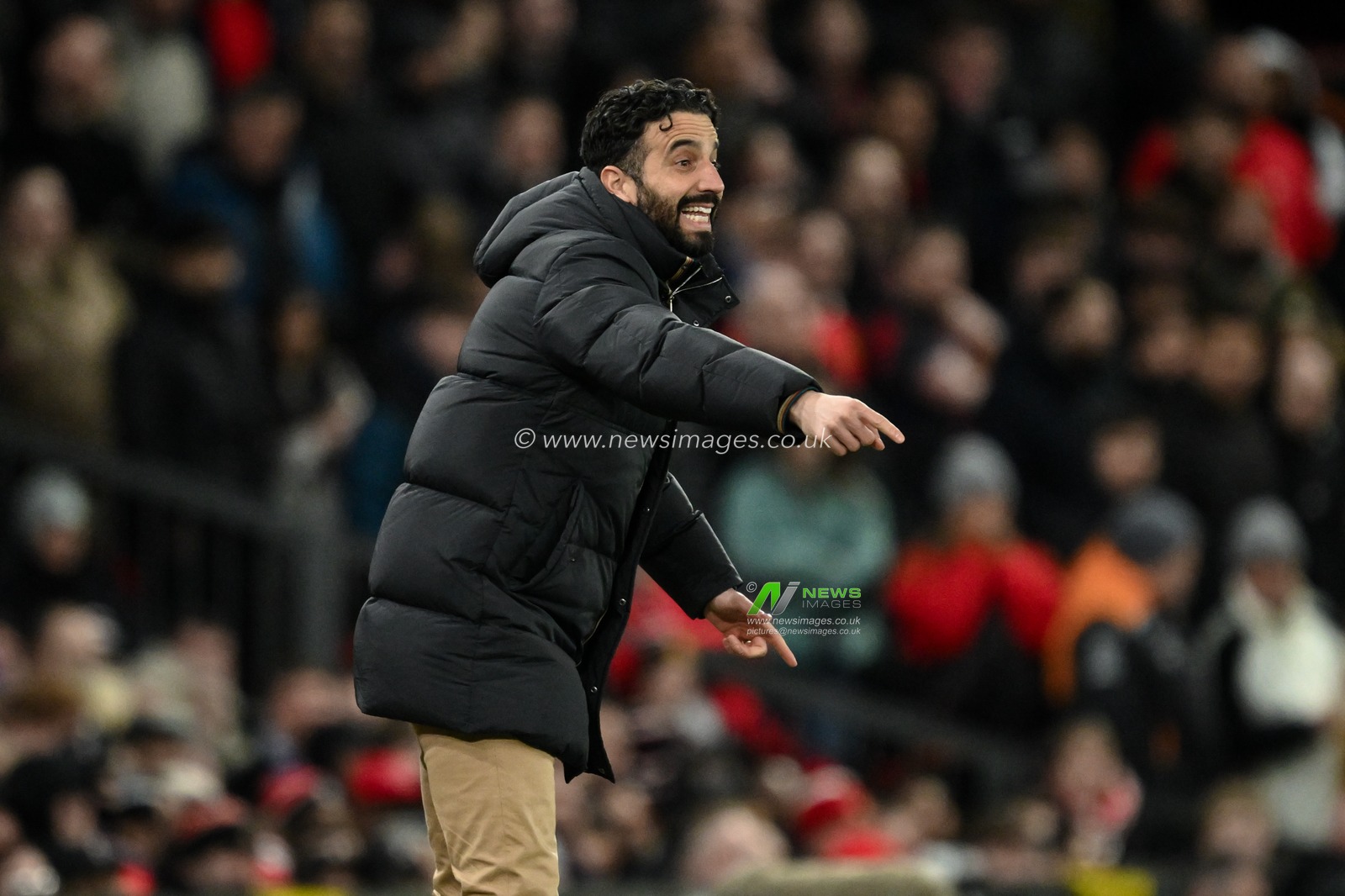 Ruben Amorim Manager of Manchester United reacts in the technical area during the UEFA Europa League Last 16 match Manchester United vs Real Sociedad at Old Trafford, Manchester, United Kingdom, 13th March 2025

(Photo by Craig Thomas/News Images)