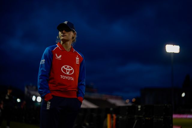 England captain Charlie Dean during the England Women v New Zealand 1st Vitality IT20 match at The Central Co-Op County Ground, Derby, United Kingdom on 20 May 2026

(Photo by Maynard Manyowa/News Images)