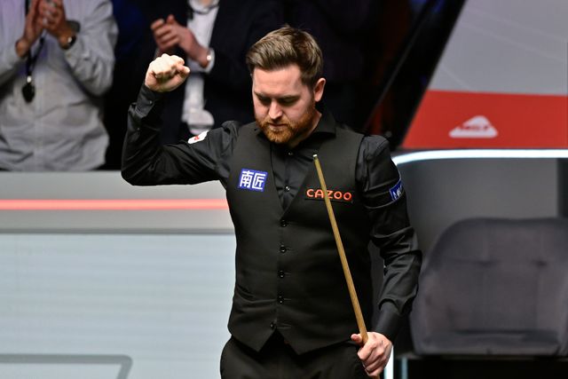Jak Jones celebrates his victory, during the Cazoo World Championships 2024 at Crucible Theatre, Sheffield, United Kingdom, 4th May 2024

(Photo by Cody Froggatt/News Images)