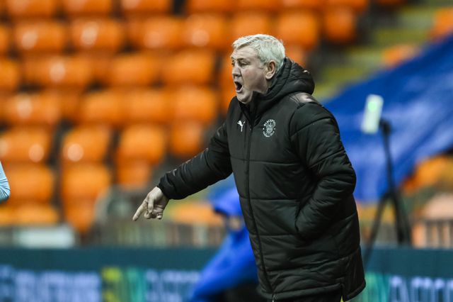 Steve Bruce head coach of Blackpool gives his team instructions during the The Vertu Trophy match Blackpool vs Aston Villa U21 at Bloomfield Road, Blackpool, United Kingdom, 17th December 2024

(Photo by Craig Thomas/News Images)