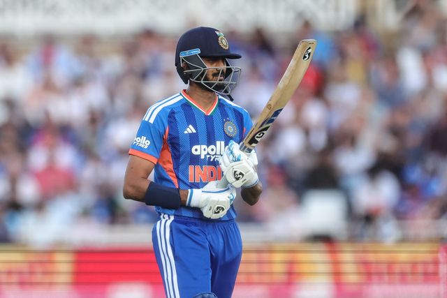 Axar Patel of India leaves the field of play after being dismissed during the Third Vitality T20 International match England vs India at Trent Bridge, Nottingham, United Kingdom on 07 July 2026

(Photo by Mark Cosgrove/News Images)