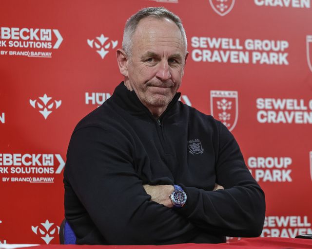 John Cartwright head coach of Hull FC speaks in the post match press conference during the Betfred Super League round 7 match Hull KR vs Hull FC at Sewell Group Craven Park, Hull, United Kingdom on 03 April 2026

(Photo by Mark Cosgrove/News Images)