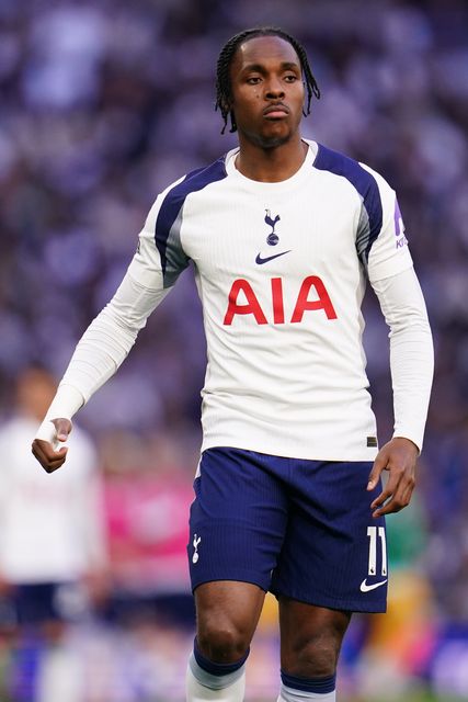 Mathys Tel of Tottenham Hotspur during the Premier League match Tottenham Hotspur vs Brighton & Hove Albion at Tottenham Hotspur Stadium, London, United Kingdom on 18 April 2026

(Photo by Harvey Murphy/News Images)