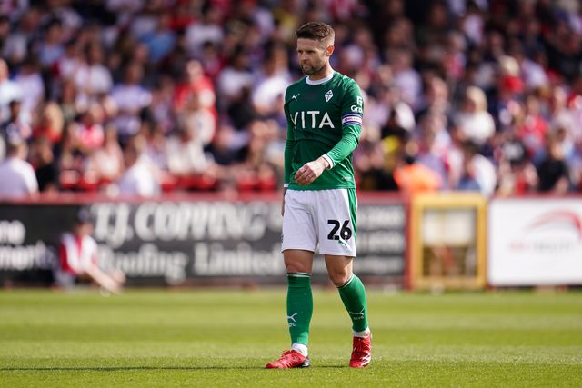 Oliver Norwood of Stockport County during the Sky Bet League One Playoffs Semi-Final match Stevenage vs Stockport County at Lamex Stadium, Stevenage, United Kingdom on 09 May 2026

(Photo by Harvey Murphy/News Images)