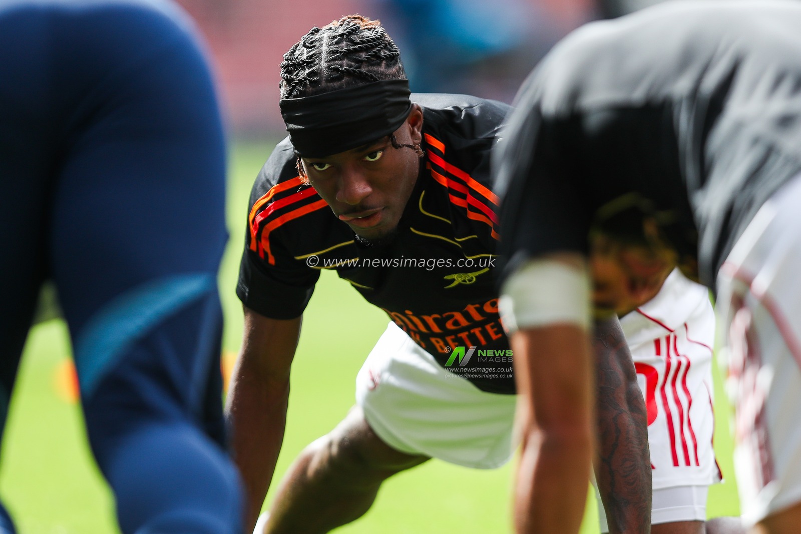 Noni Madueke of Arsenal warms up prior to the Premier League match Arsenal vs Nottingham Forest at Emirates Stadium, London, United Kingdom, 13th September 2025

(Photo by Izzy Poles/News Images)