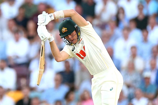 Marnus Labushchagne of Australia  bats during the NRMA Insurance Ashes Second Test Day 2 Australia vs England at The Gabba, Brisbane Cricket Ground, Brisbane, Australia, 5th December 2025

(Photo by Pat Hoelscher/News Images)

*** GER AUT SUI OUT ***