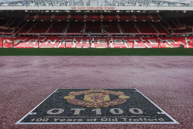 OT 100, 100 years of Old Trafford badge in the floor of the tunnel area during the Premier League match Manchester United vs Sunderland at Old Trafford, Manchester, United Kingdom, 4th October 2025

(Photo by Mark Cosgrove/News Images)