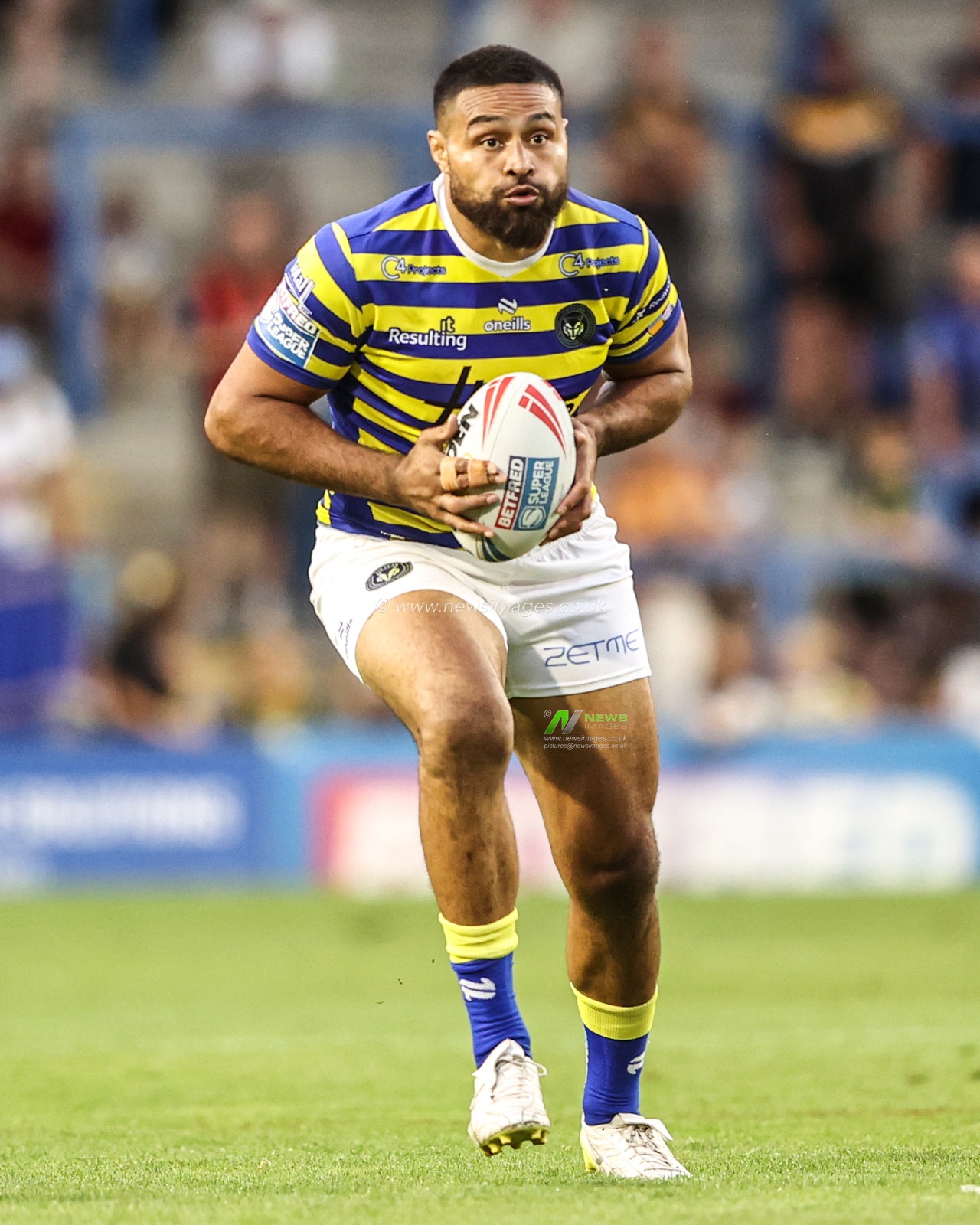 Toafofoa Sipley of Warrington Wolves during the Betfred Super League round 23 match Warrington Wolves vs York Knights at The Halliwell Jones Stadium, Warrington, United Kingdom on 13 August 2026

(Photo by Alfie Cosgrove/News Images)