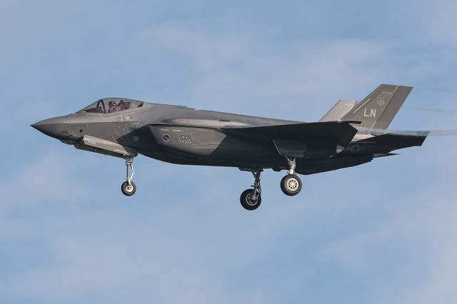 United States Air Force F-35A Lightning II jets land at RAF Lakenheath on training exercises at RAF Lakenheath, United Kingdom, 11th September 2025

(Photo by Mark Cosgrove/News Images)