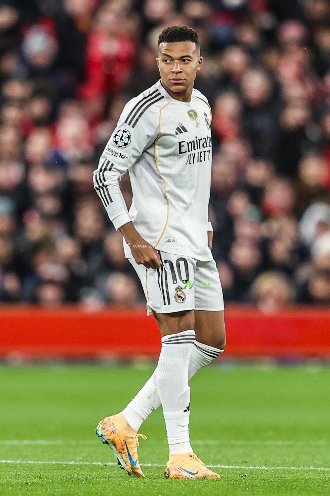 Kylian Mbappe of Real Madrid during the UEFA Champions League Matchday 4 of 8 Liverpool vs Real Madrid at Anfield, Liverpool, United Kingdom, 4th November 2025

(Photo by Alfie Cosgrove/News Images)

*** GER AUT SUI OUT ***