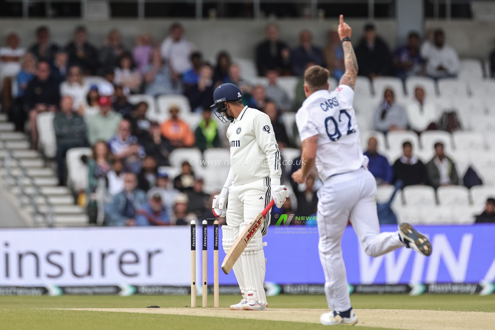 India captain Shubman Gill is bowled out by Brydon Carse of England during the 1st Rothesay Test Day 4 Match England v India at Headingley Cricket Ground, Leeds, United Kingdom, 23rd June 2025

(Photo by Mark Cosgrove/News Images)