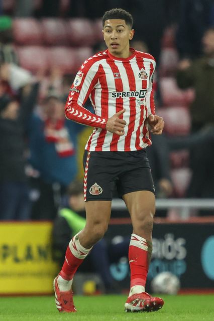 Jobe Bellingham of Sunderland during the Sky Bet Championship match Sunderland vs Luton Town at Stadium Of Light, Sunderland, United Kingdom, 12th February 2025

(Photo by Alfie Cosgrove/News Images)