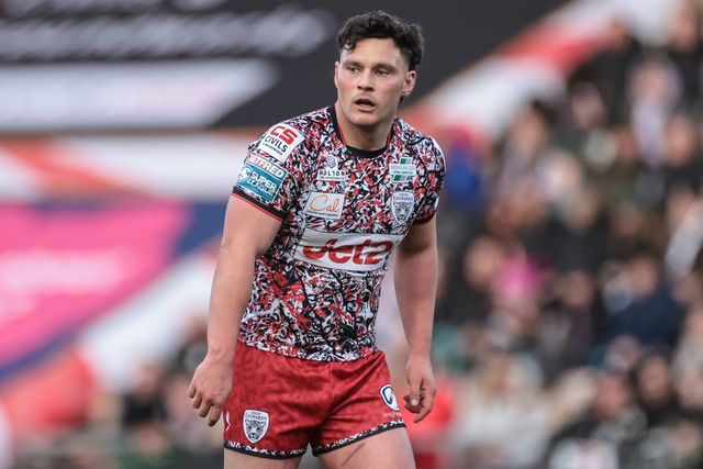 Lachlan Lam of Leigh Leopards during the Betfred Super League round 6 match Leigh Leopards vs Toulouse at Leigh Sports Village, Leigh, United Kingdom on 28 March 2026

(Photo by Mark Cosgrove/News Images)