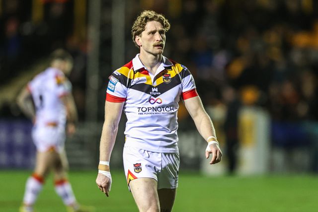 Ethan Ryan of Bradford Bulls during the Betfred Super League round 6 match Castleford Tigers vs Bradford Bulls at OneBore Stadium, Castleford, Untied Kingdom on 26 March 2026

(Photo by Alfie Cosgrove/News Images)