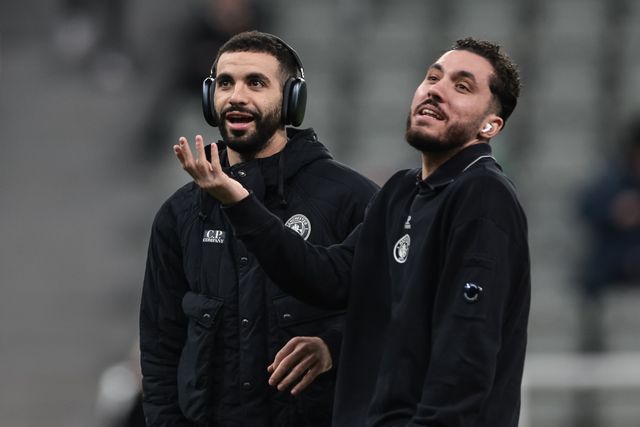 Rayan Cherki of Manchester City and Rayan Ait-Nouri of Manchester City on the pitch as they arrive during the Emirates FA Cup 5th Round  match Newcastle Untied vs Manchester City at St. James's Park, Newcastle, United Kingdom on 07 March 2026

(Photo by Mark Cosgrove/News Images)