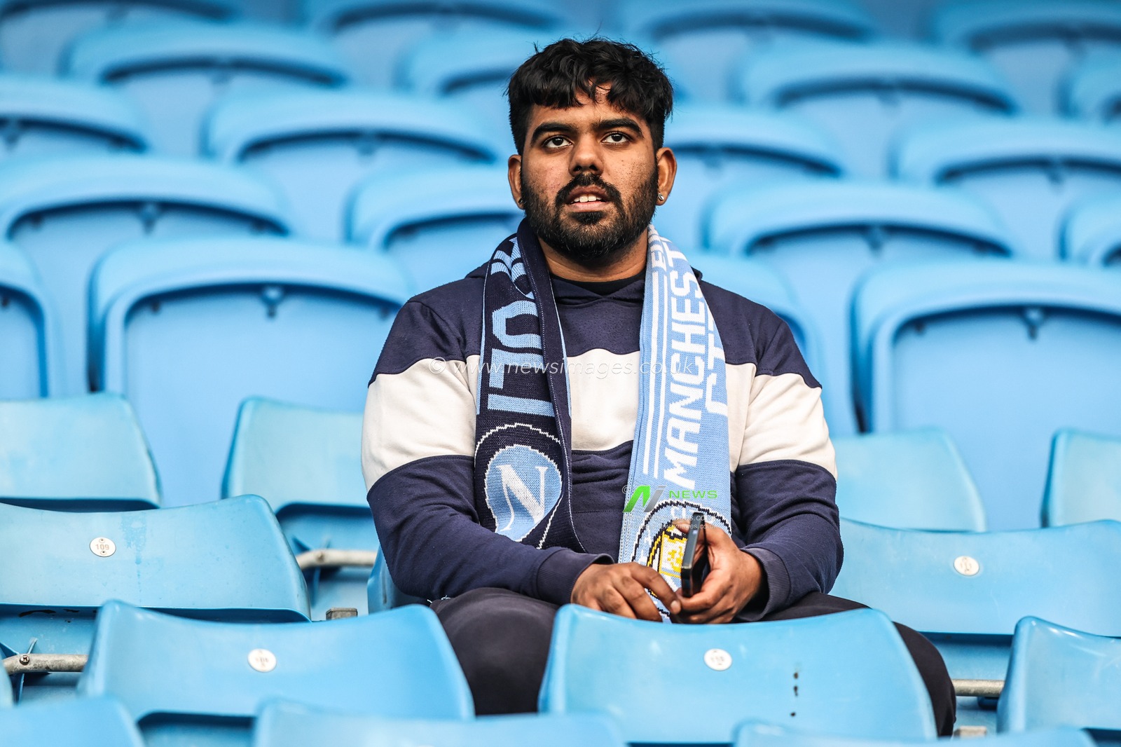 Manchester City fans during the UEFA Champions League 2025/26 Phase MD1 Manchester City vs Napoli League at The City of Manchester Stadium, Manchester, United Kingdom, 18th September 2025

(Photo by Alfie Cosgrove/News Images)