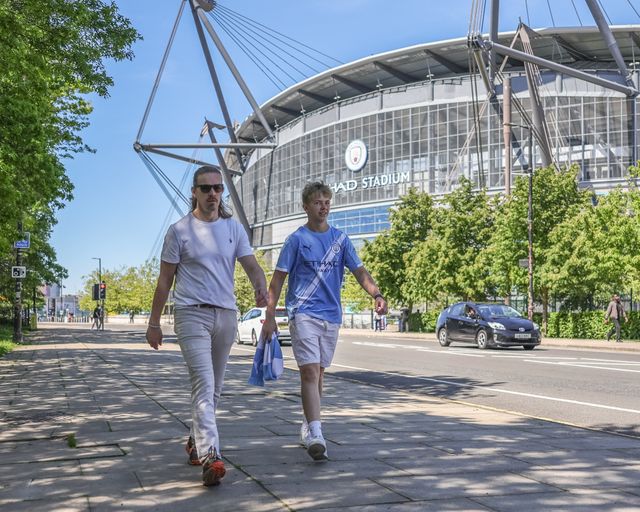 City fans outside the Etihad during the Premier League match Manchester City vs Aston Villa at Etihad Stadium, Manchester, United Kingdom on 24 May 2026

(Photo by Mark Cosgrove/News Images)