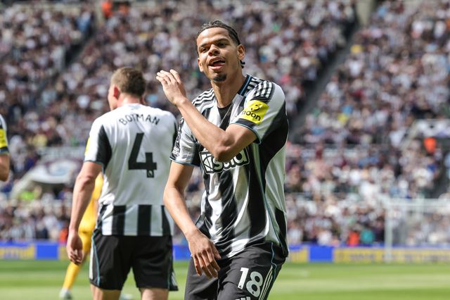 William Osula of Newcastle United celebrates his goal to make it 1-0 during the Premier League match Newcastle Untied vs Brighton & Hove Albion at St. James's Park, Newcastle, United Kingdom on 02 May 2026

(Photo by Mark Cosgrove/News Images)
