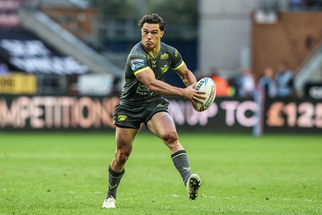 Brodie Croft of Leeds Rhinos during the Betfred Super League round 11 match Wigan Warriors vs Leeds Rhinos at The Brick Community Stadium, Wigan, United Kingdom on 15 May 2026

(Photo by Alfie Cosgrove/News Images)