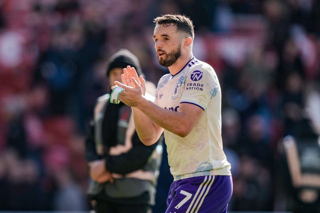 John McGinn of Aston Villa applauds the fans after the final whistle  during the Premier League match Nottingham Forest vs Aston Villa at City Ground, Nottingham, United Kingdom on 12 April 2026

(Photo by Maynard Manyowa/News Images)