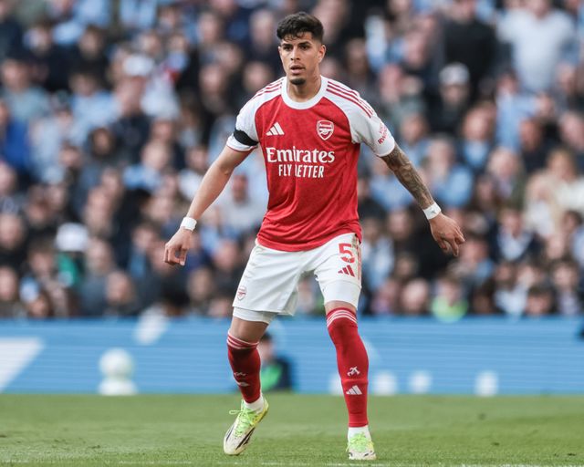 Piero Hincapie of Arsenal during the Premier League match Manchester City vs Arsenal at Etihad Stadium, Manchester, United Kingdom on 19 April 2026

(Photo by Mark Cosgrove/News Images)