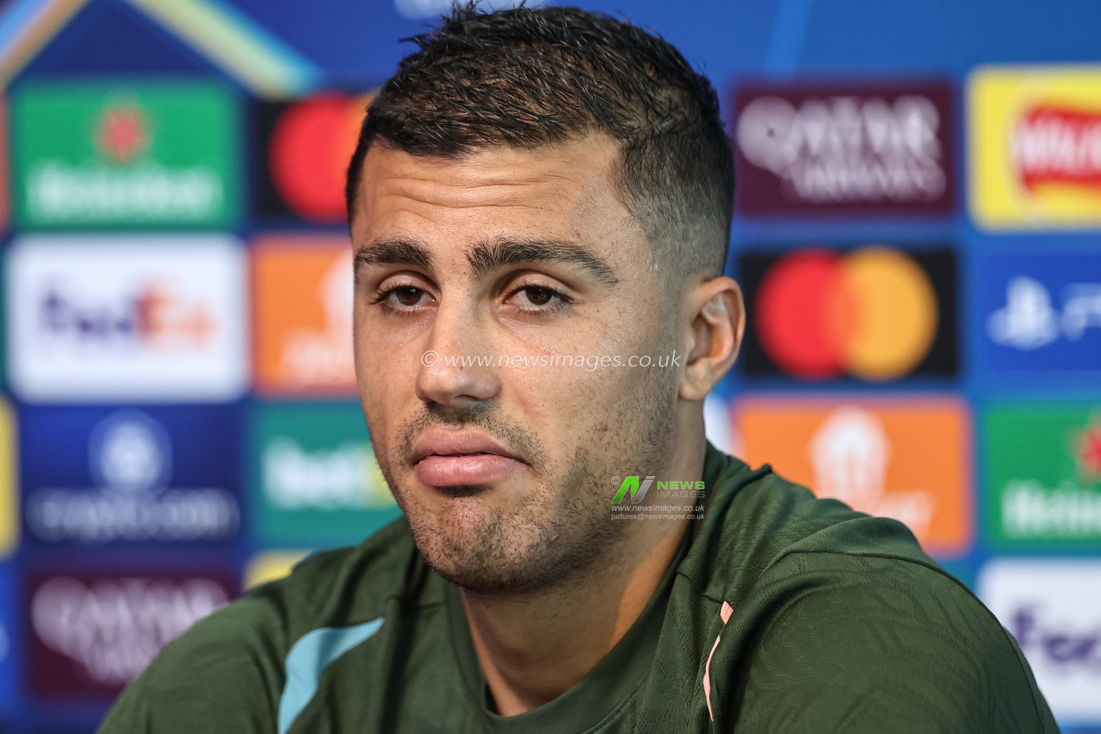 Rodri of Manchester City speaks in the pre-match press conference during the UEFA Champions League Manchester City v Inter Milan Press conference at Etihad Stadium, Manchester, United Kingdom, 17th September 2024

(Photo by Mark Cosgrove/News Images)