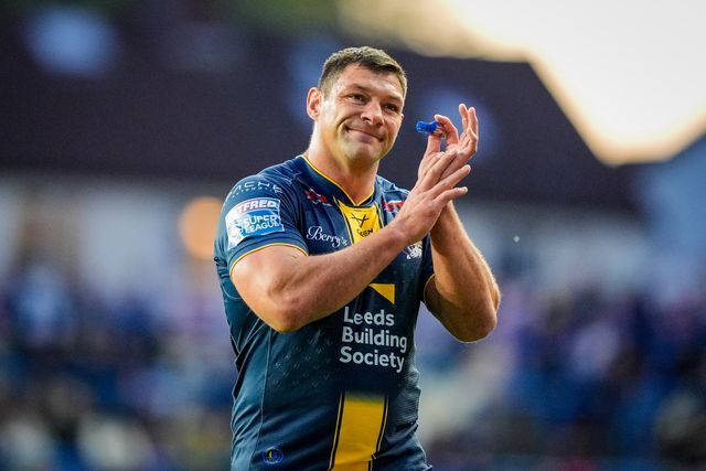 Ryan Hall of Leeds Rhinos celebrates his try during the Betfred Super League round 9 match Leeds Rhinos vs Catalans Dragons at AMT Headingley Stadium, Leeds, United Kingdom on 24 April 2026

(Photo by Maynard Manyowa/News Images)