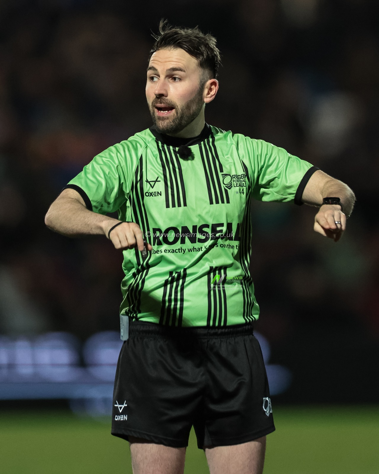 Referee Liam Moore during the Betfred Super League Round 4 match York Knights vs Warrington Wolves at LNER Community Stadium, York, United Kingdom on 06 March 2026

(Photo by Mark Cosgrove/News Images)