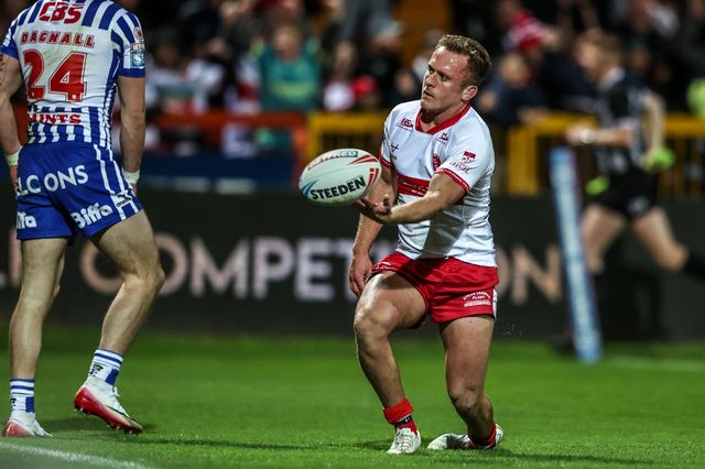 Jez Litten of Hull KR celebrates his try during the Betfred Super League round 6 match Hull KR vs St Helens at Sewell Group Craven Park, Hull, United Kingdom on 27 March 2026

(Photo by Alfie Cosgrove/News Images)