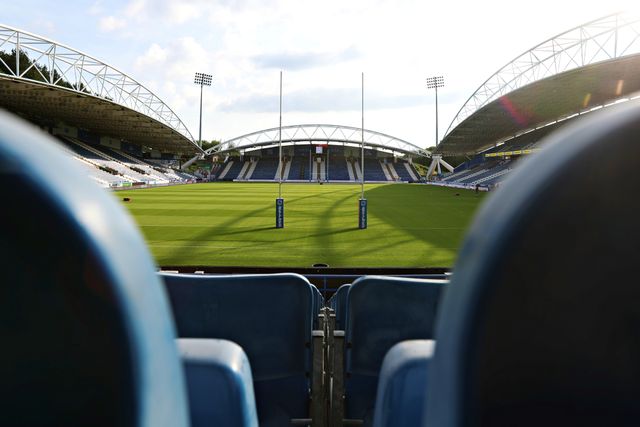 A general view of the Accu Stadium before the Betfred Super League round 19 match Huddersfield Giants vs Wakefield Trinity at the Accu Stadium, Huddersfield, United Kingdom, 18th July 2025

(Photo by Sam Eaden/News Images)