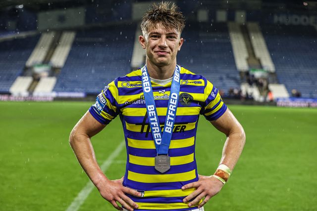 Ewan Irwin of Warrington Wolves is the player of the match during the Betfred Super League round 10 match Huddersfield Giants vs Warrington Wolves at Accu Stadium, Huddersfield, United Kingdom on 02 May 2026

(Photo by Alfie Cosgrove/News Images)