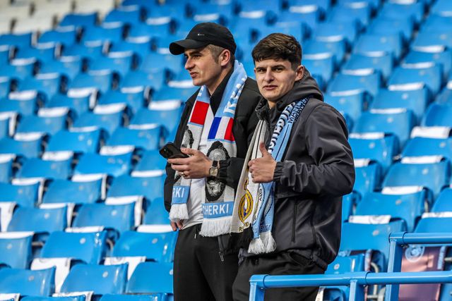 Real Madrid fans during the UEFA Champions League last 16 second leg match Manchester City vs Real Madrid at The City of Manchester Stadium, Manchester, United Kingdom on 17 March 2026

(Photo by Mark Cosgrove/News Images)