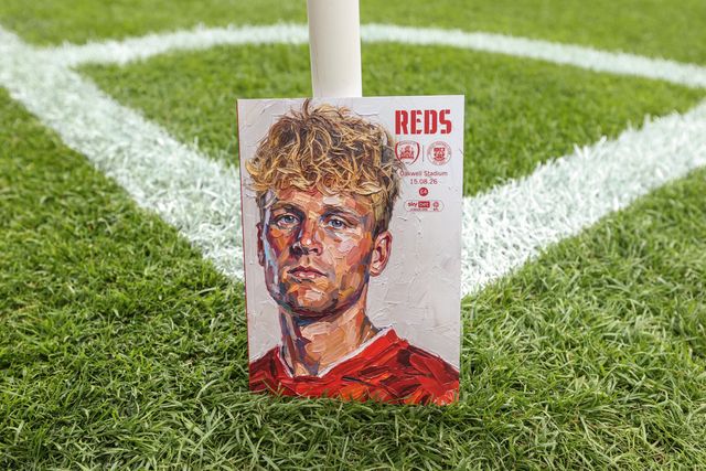 Cameron McGeehan of Barnsley on the front cover of the match day programme during the Sky Bet League One match Barnsley vs Bromley at Oakwell, Barnsley, United Kingdom on 15 August 2026

(Photo by Alfie Cosgrove/News Images)