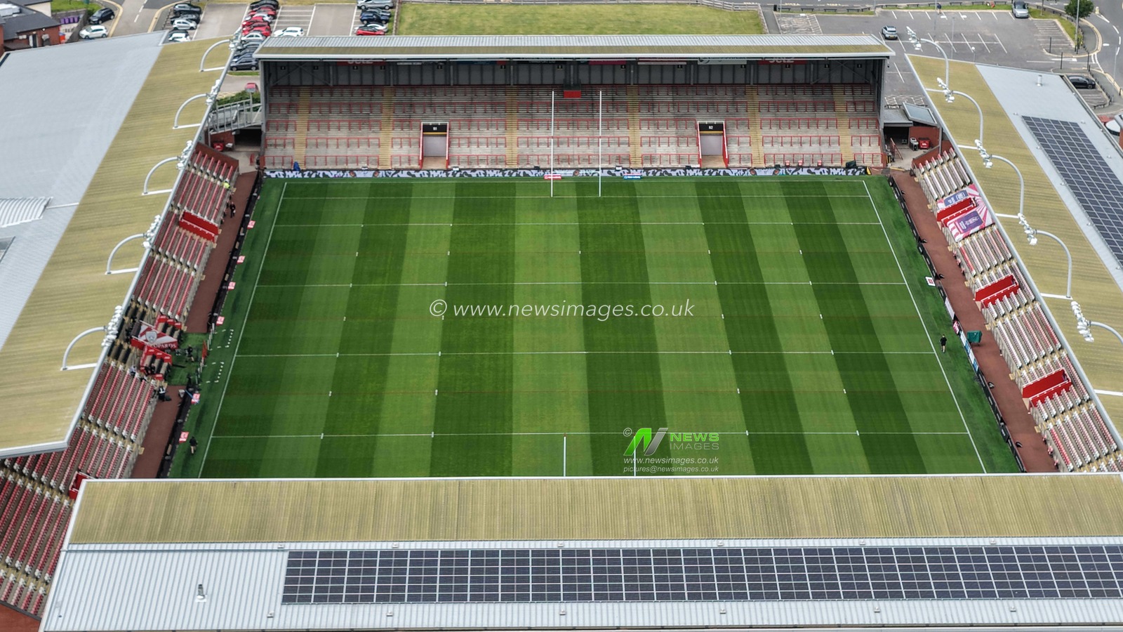 An aerial view of Leigh Sports Village during the Betfred Super League Round 20 Leigh Leopards vs Warrington Wolves at Leigh Sports Village, Leigh, United Kingdom, 1st August 2025

(Photo by Mark Cosgrove/News Images)