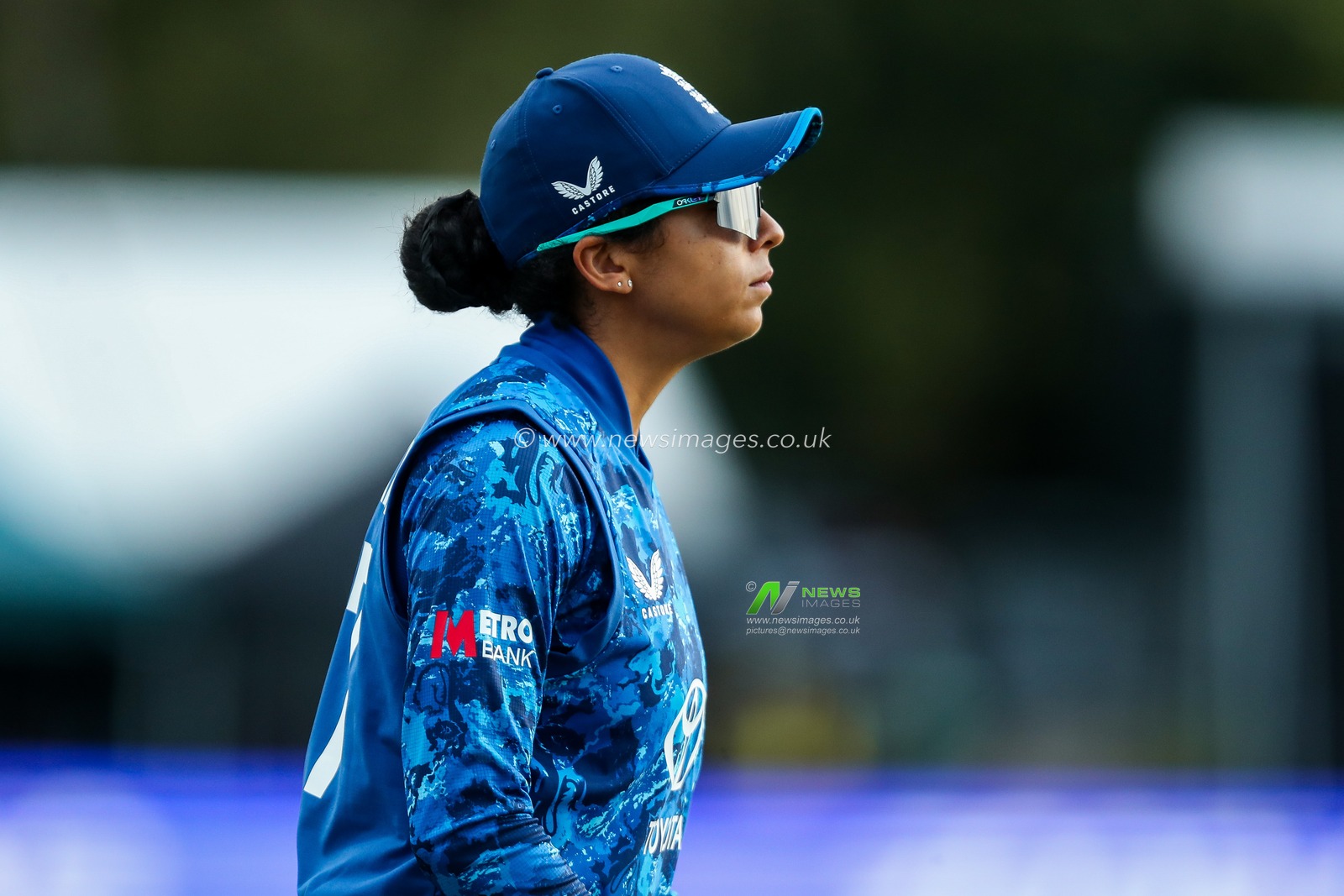 Sophia Dunkley of England Women looks on during the 2nd Metro Bank ODI Day International England Women v West Indies Women at Uptonsteel County Ground, Leicester, United Kingdom, 4th June 2025

(Photo by Izzy Poles/News Images)
