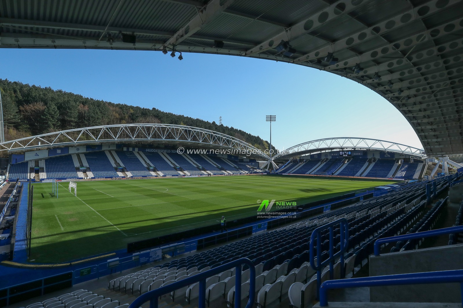 A general view of John Smith's Stadium ahead of the Sky Bet League 1 match Huddersfield Town vs Wycombe Wanderers at John Smith's Stadium, Huddersfield, United Kingdom, 8th April 2025

(Photo by Jorge Horsted/News Images)